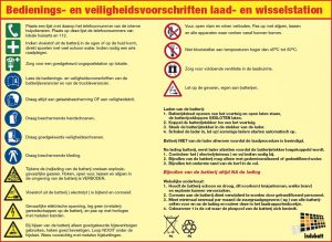 accu batterij laadstation bedienings-en-veiligheidsbord-Indubatt