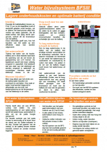 Informatie watervulsysteem BFSIII tractie batterij accu